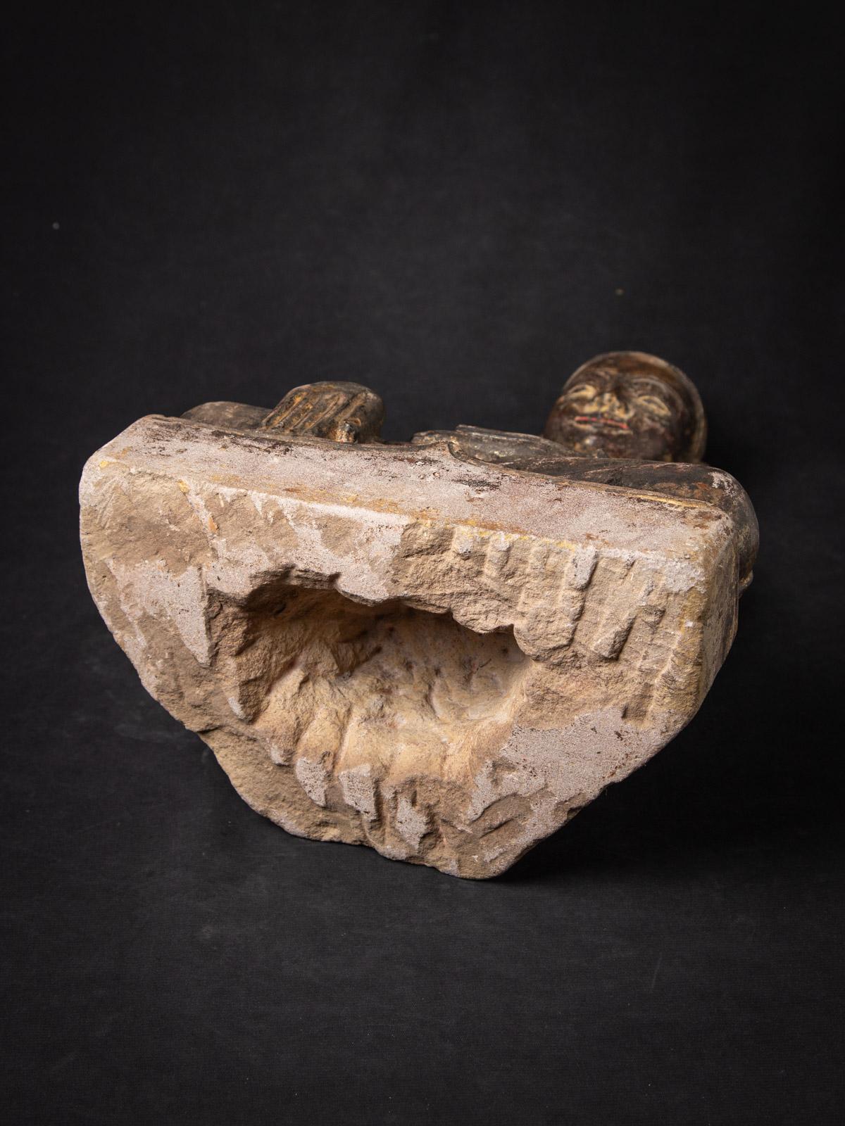 18th century Antique Burmese sandstone Buddha statue from Burma For Sale 3