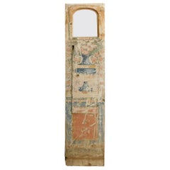 18th Century Antique Cabinet or Wall Cabinet with Small Glass, Hand Painted