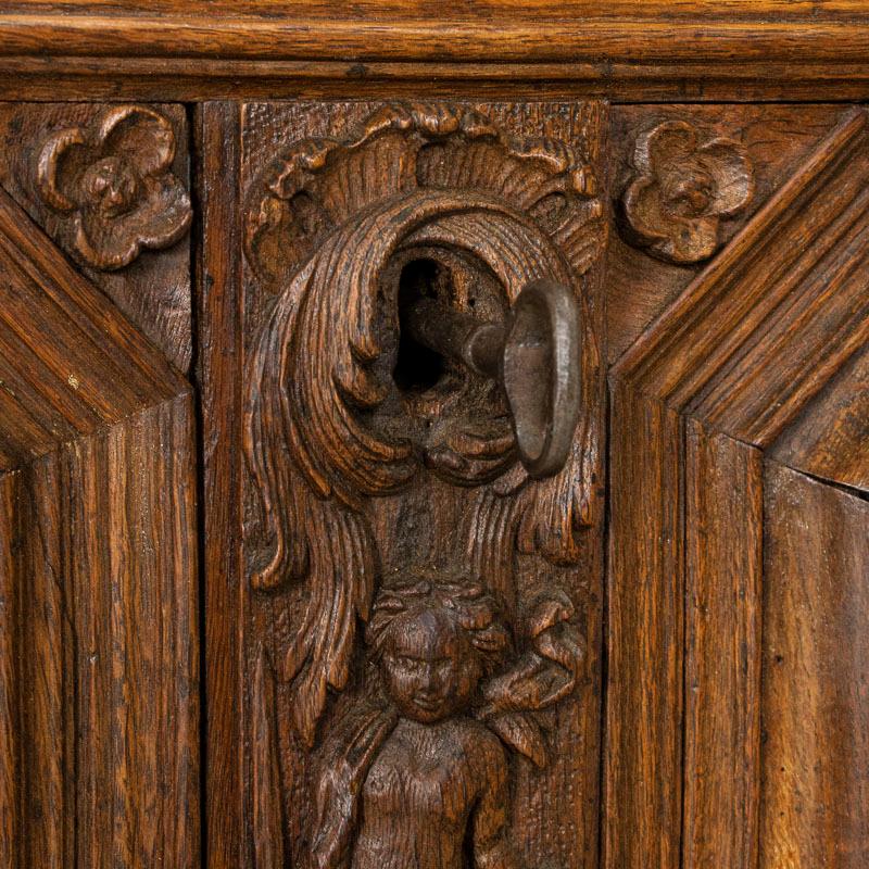 18th Century Antique Carved Oak Baroque Trunk from Denmark, circa 1776 4