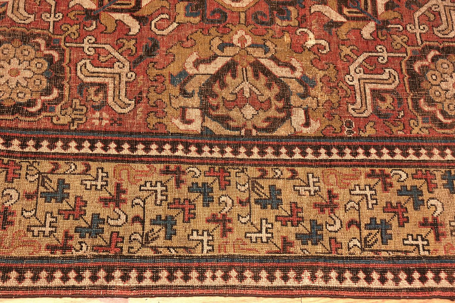 Rare and Collectible 18th Century Antique Caucasian Kuba Blossom Carpet, Country of Origin / Rug Type: Caucasian Rugs, Circa Date: Late 18th Century. Size: 6 ft 9 in x 9 ft 5 in (2.06 m x 2.87 m)

