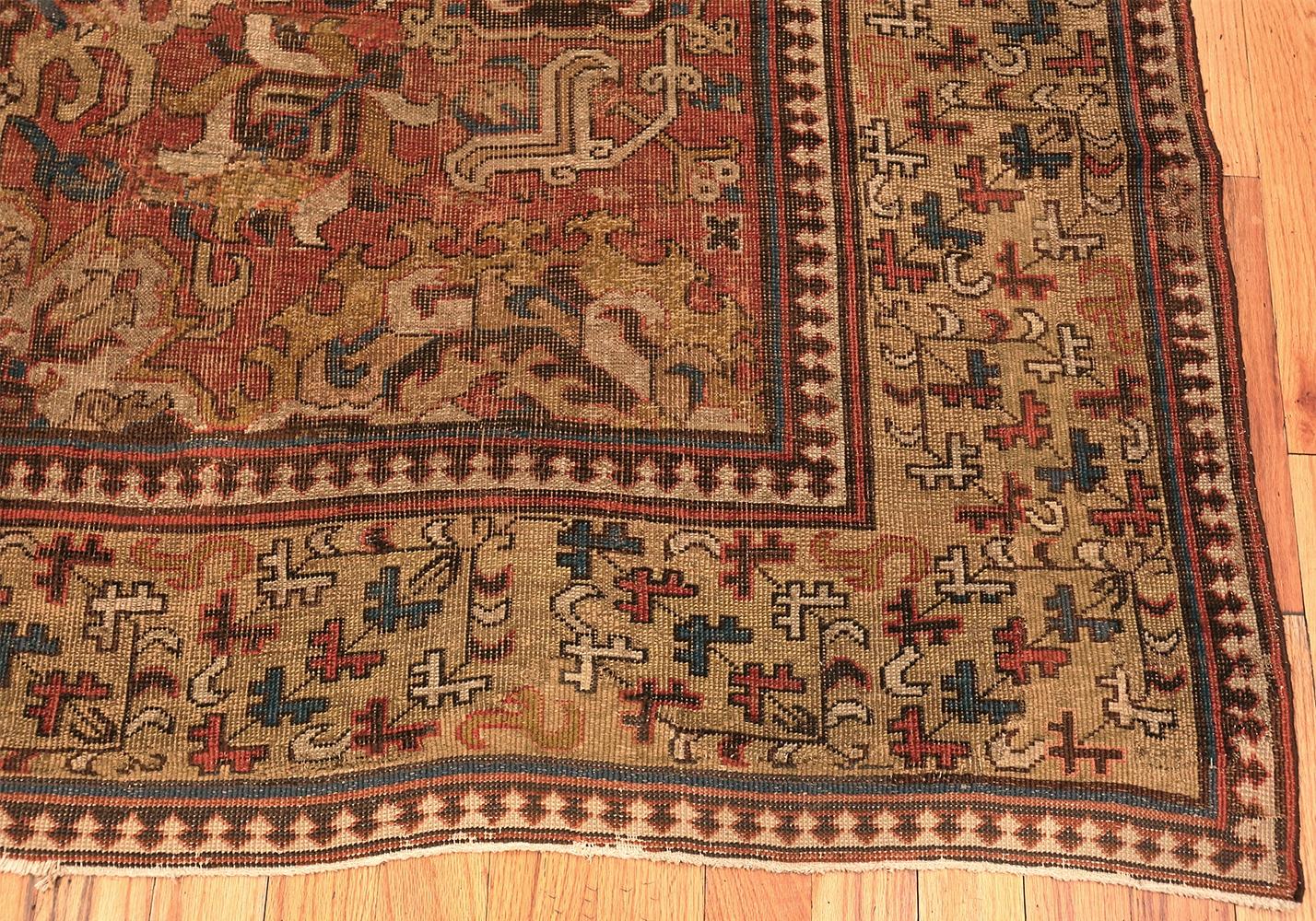 Tribal 18th Century Antique Caucasian Kuba Carpet. 6 ft 9 in x 9 ft 5 in For Sale