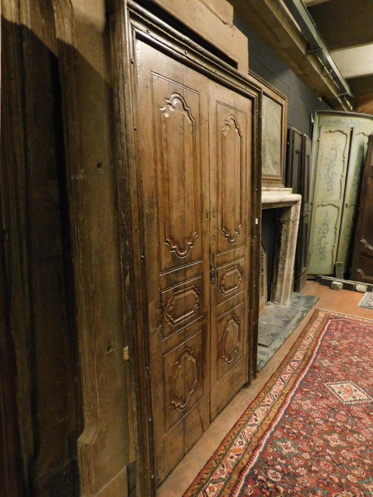 18th Century Antique Chestnut Wood Door  with Original 