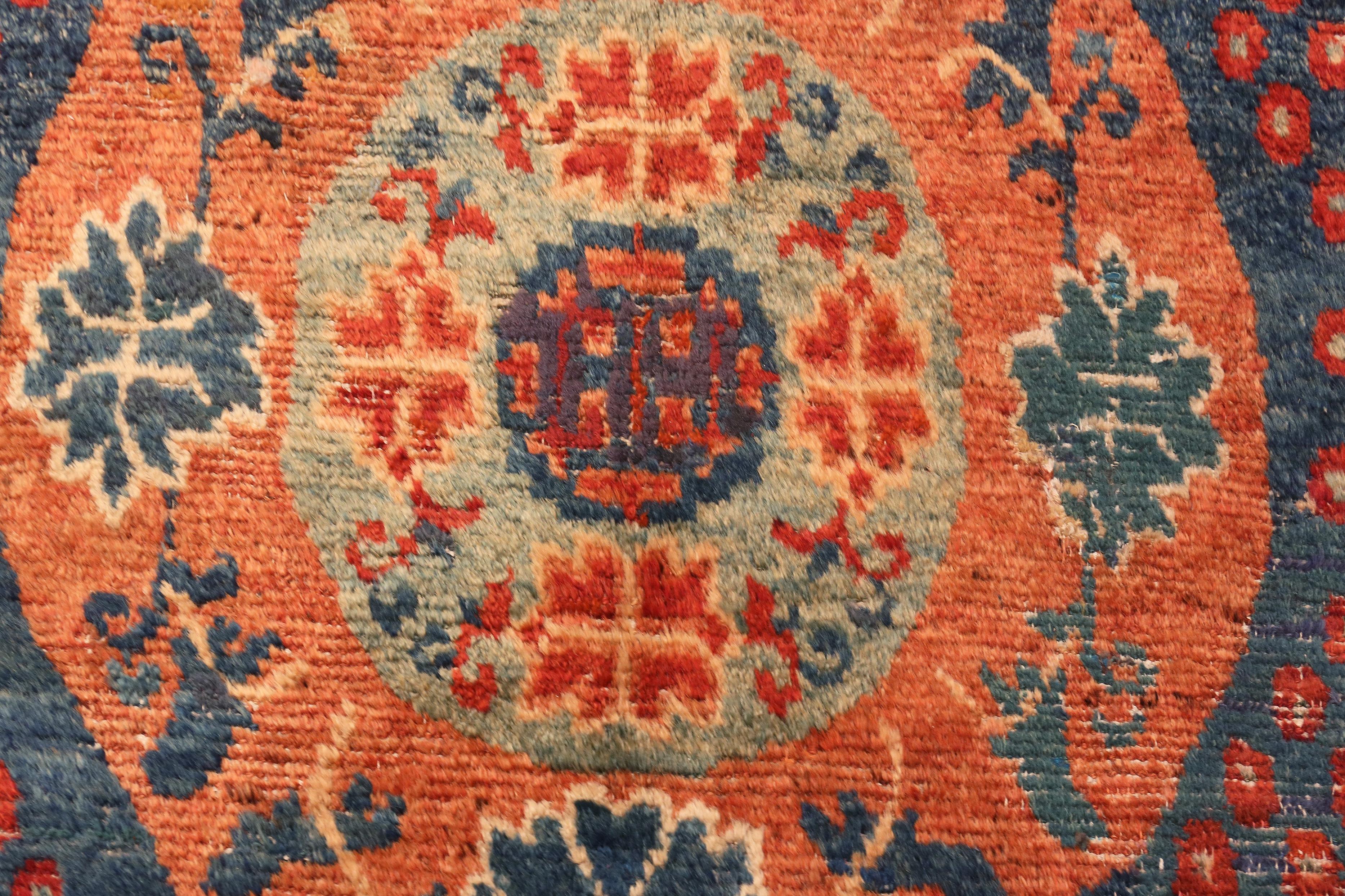 Hand-Knotted 18th Century Antique Chinese Kansu Rug. 6 ft 7 in x 15 ft 6 in For Sale