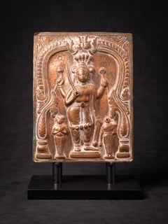 18th century Antique Copper Repoussé panel of Virabhadra from India