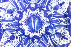 18th Century Antique Delft Tulip Charger