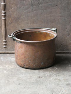 18th Century Antique Dutch Copper Firewood Basket