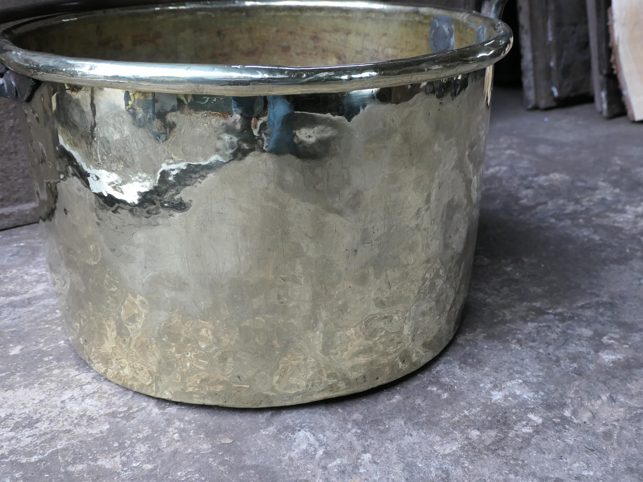 18th Century Antique Dutch Polished Brass Firewood Basket For Sale 6