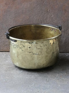 18th Century Antique Dutch Polished Brass Firewood Basket