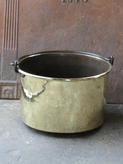 18th Century Antique Dutch Polished Brass Firewood Basket