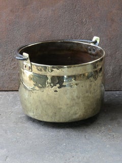18th Century Antique Dutch Polished Brass Firewood Basket