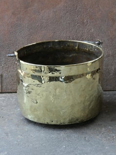 18th Century Antique Dutch Polished Brass Firewood Basket
