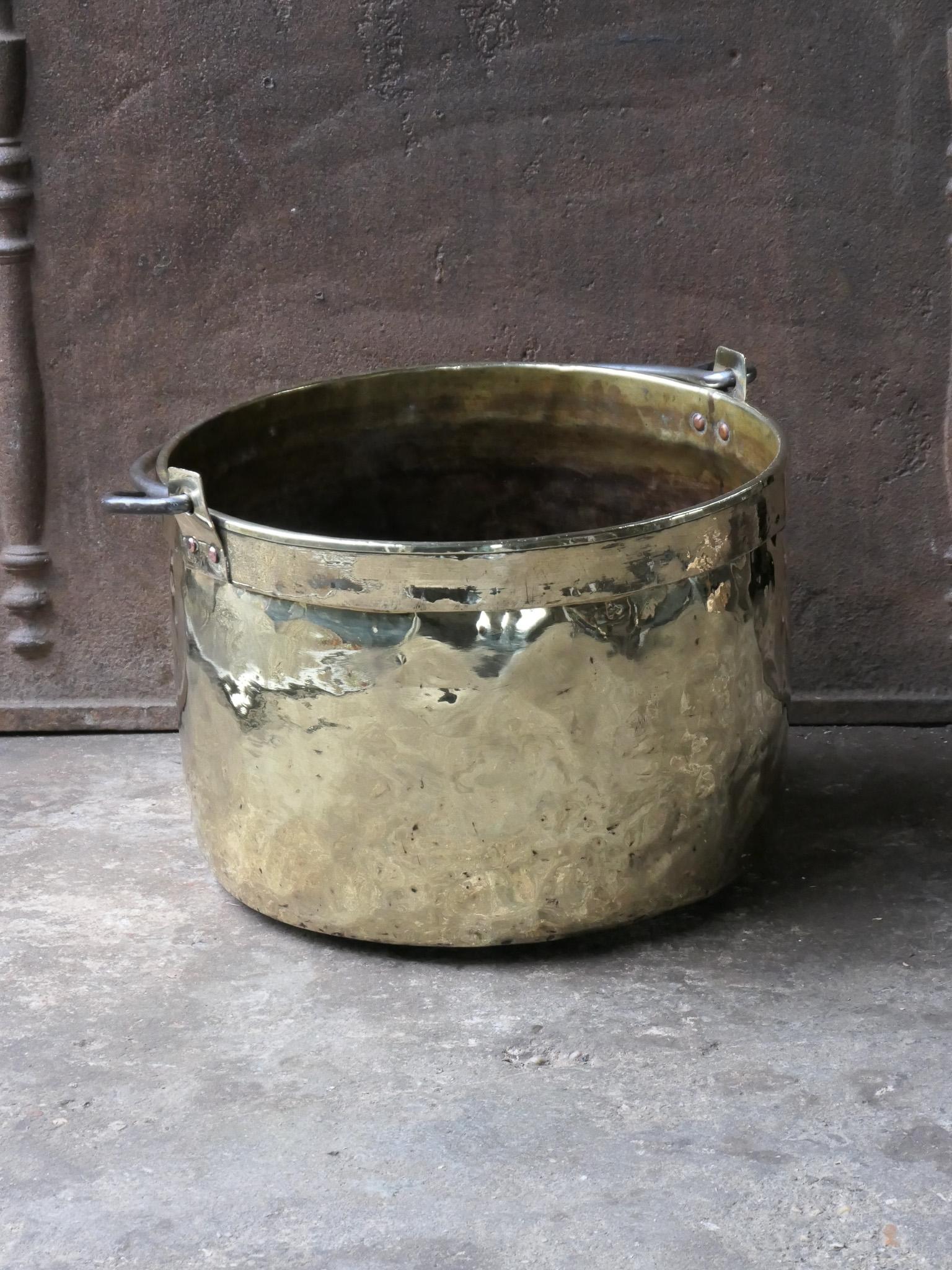 Louis XV 18th Century Antique Dutch Polished Brass Firewood Basket For Sale