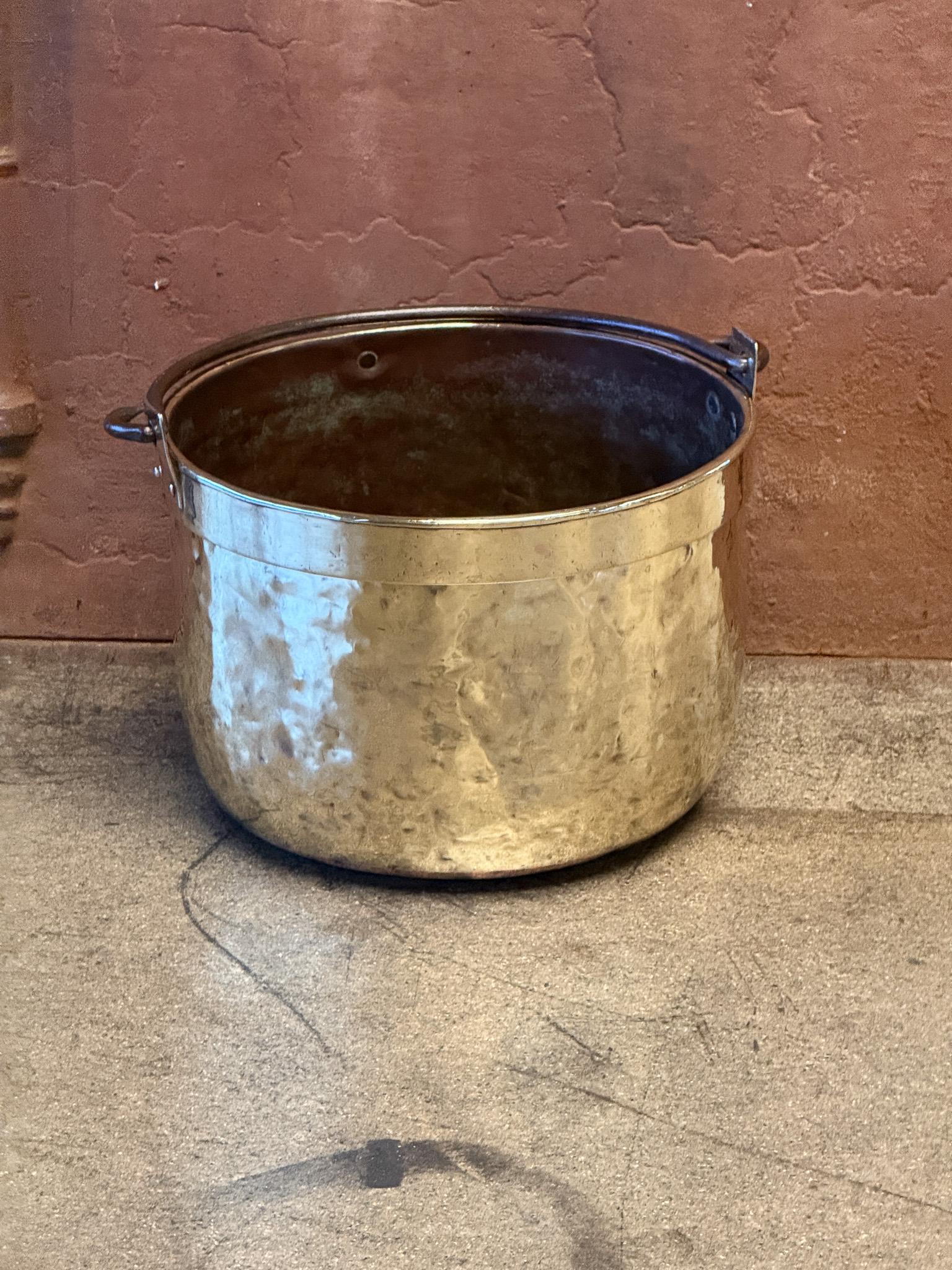 Louis XV 18th Century Antique Dutch Polished Brass Firewood Basket For Sale