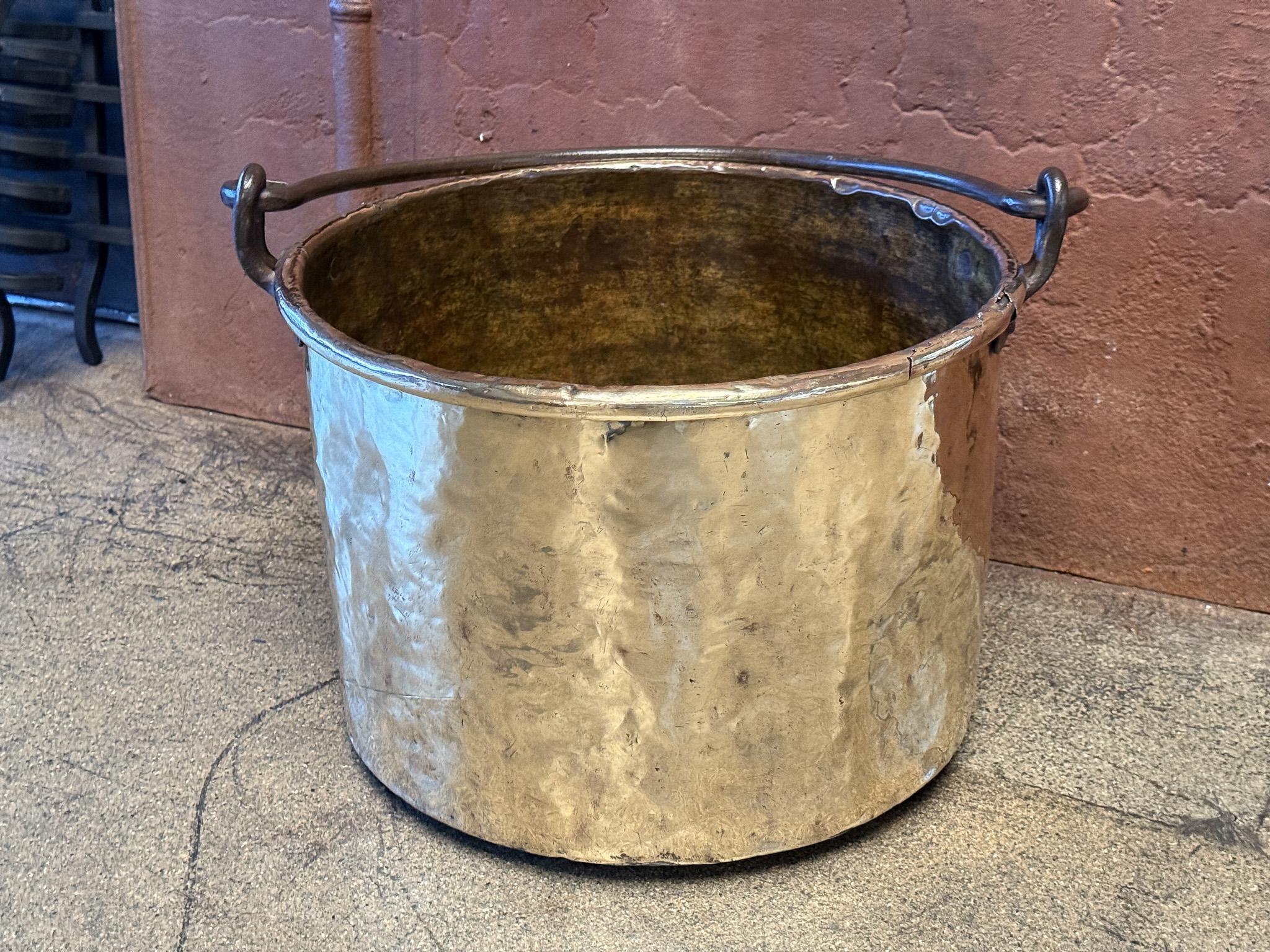 Louis XV 18th Century Antique Dutch Polished Brass Firewood Basket For Sale