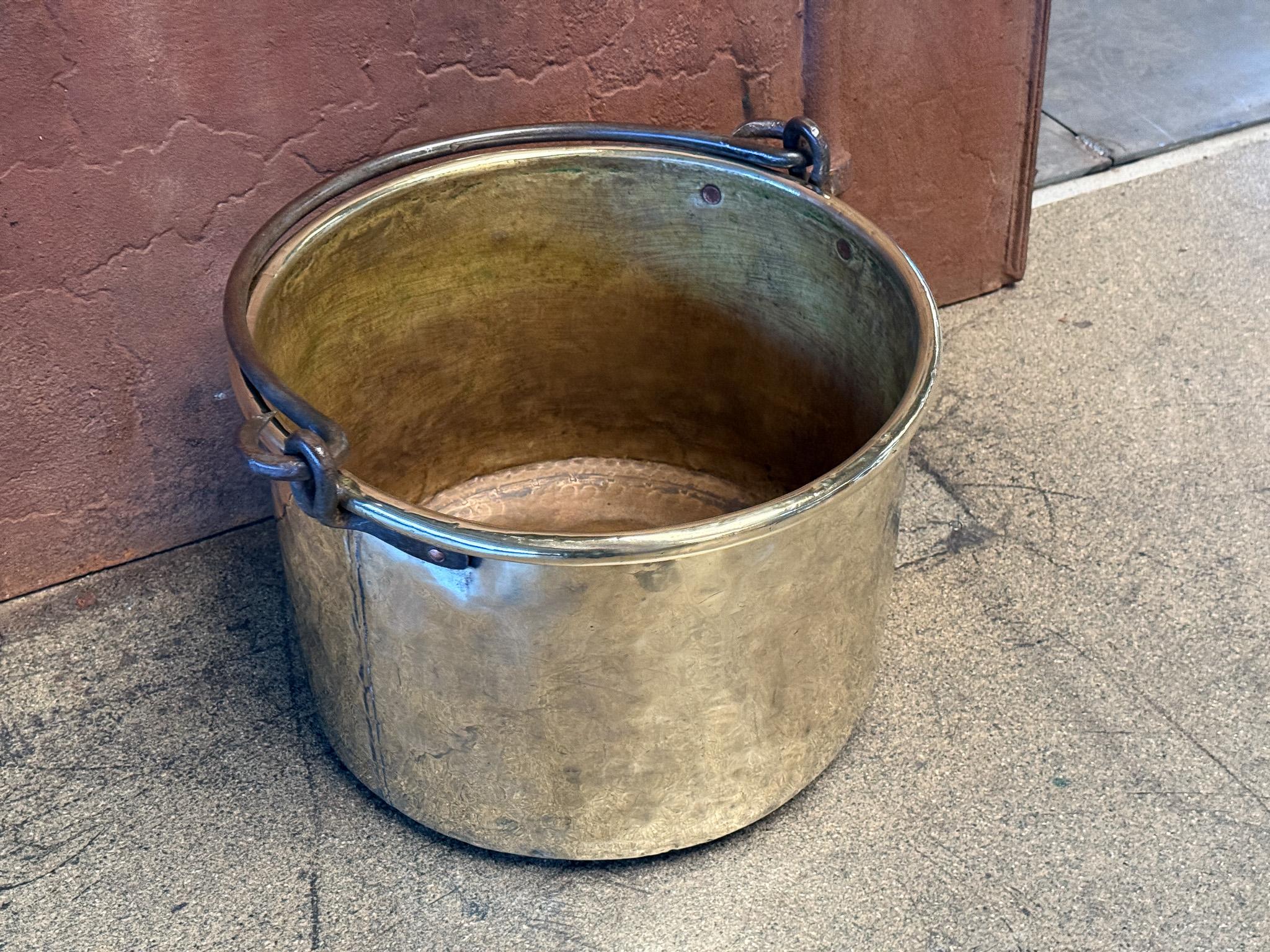 Louis XV 18th Century Antique Dutch Polished Brass Firewood Basket For Sale