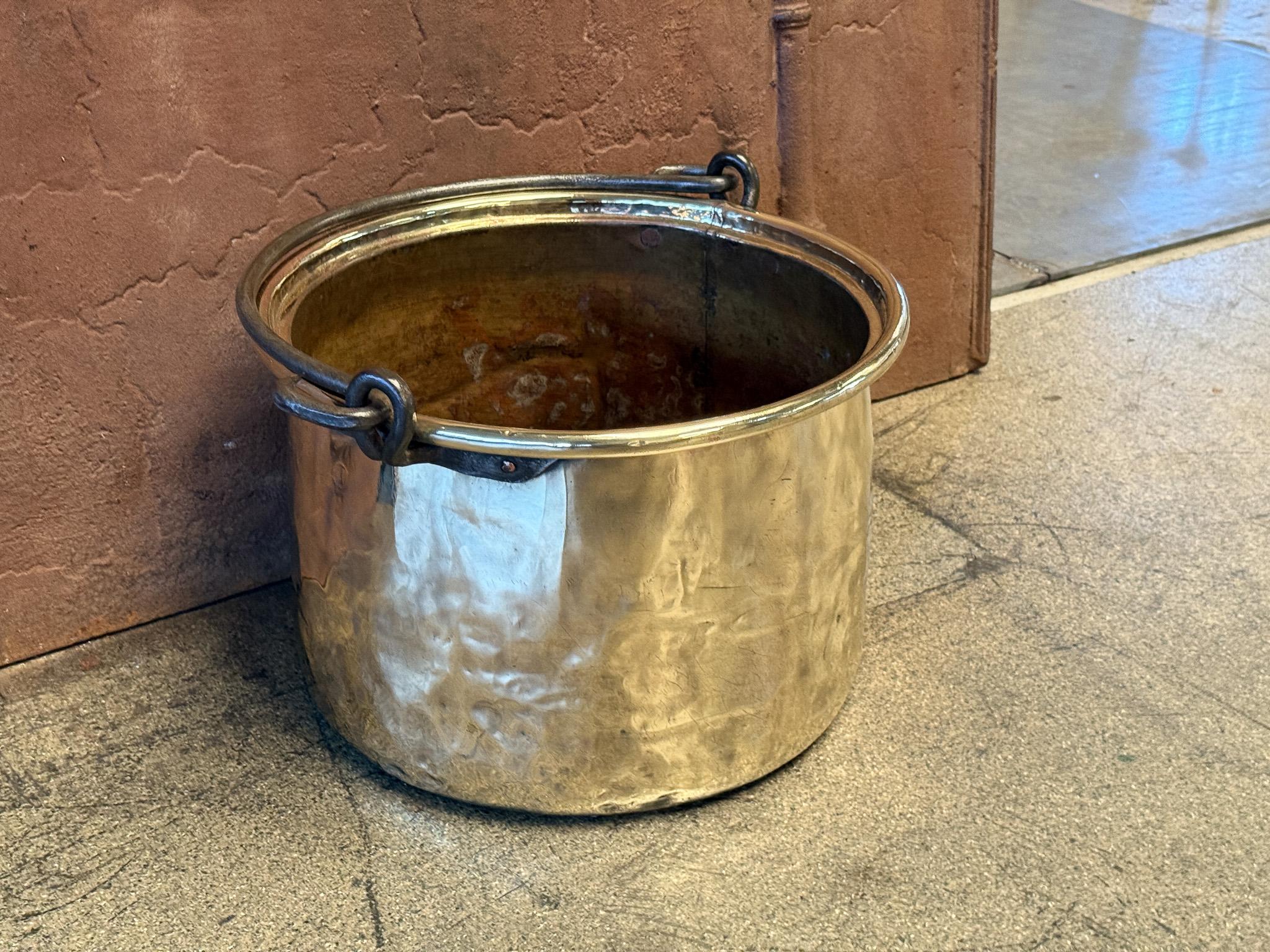 18th Century Antique Dutch Polished Brass Firewood Basket 1
