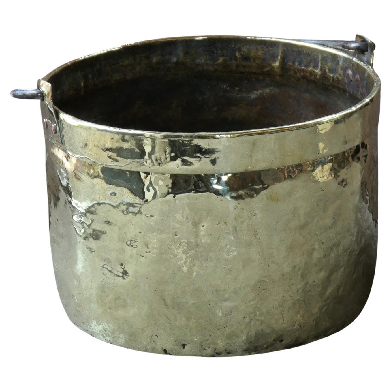 18th Century Antique Dutch Polished Brass Firewood Basket