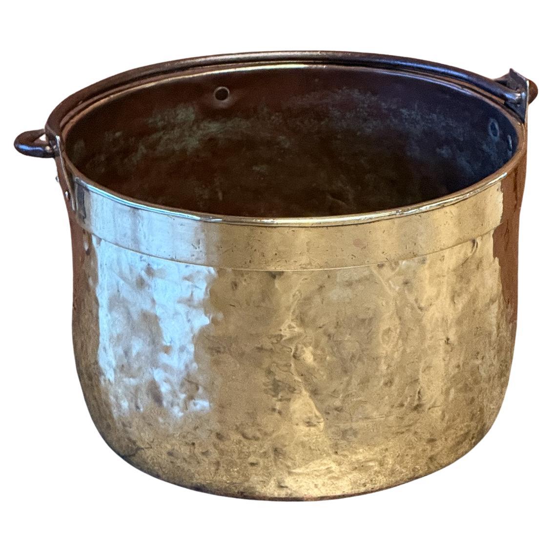 18th Century Antique Dutch Polished Brass Firewood Basket For Sale