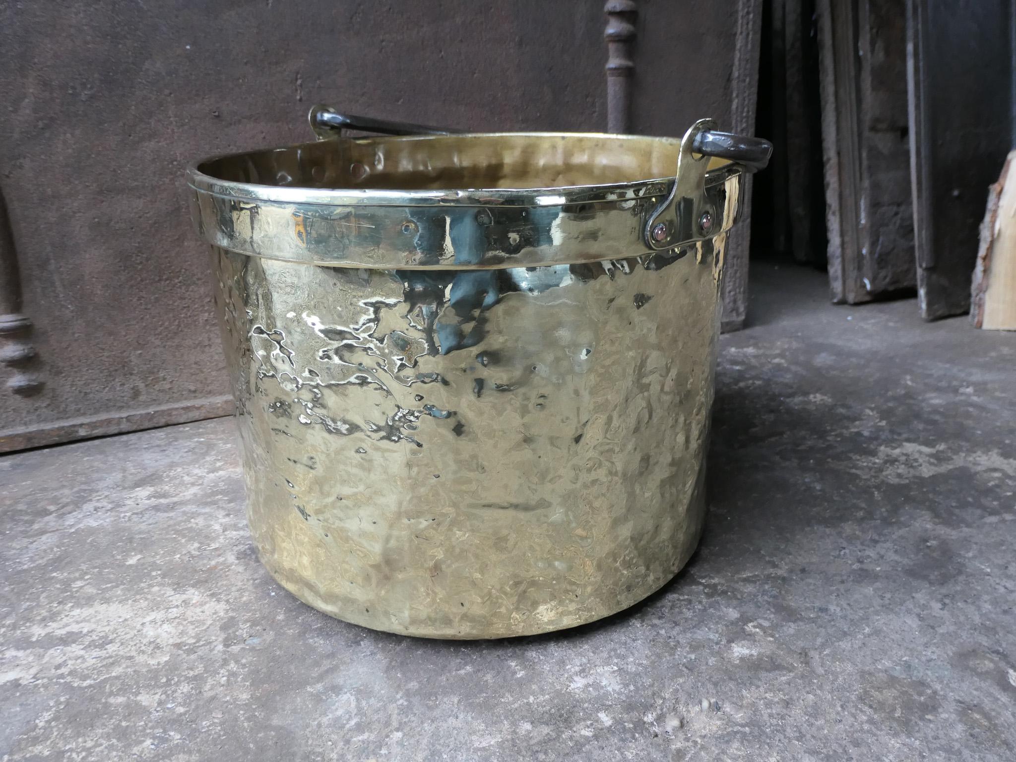 18th Century Antique Dutch Polished Brass Firewood Holder For Sale 8