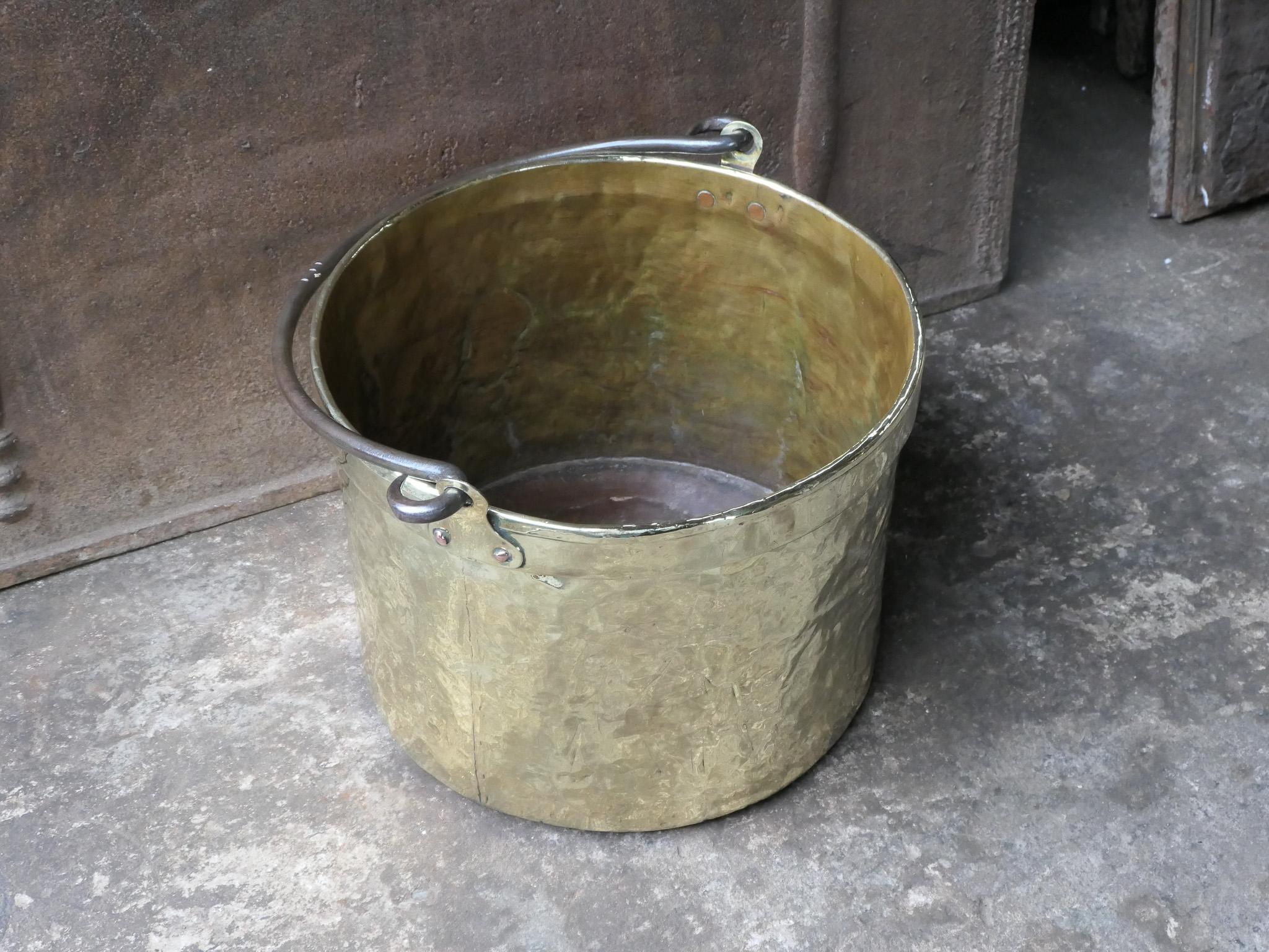 18th Century Antique Dutch Polished Brass Firewood Holder For Sale 3