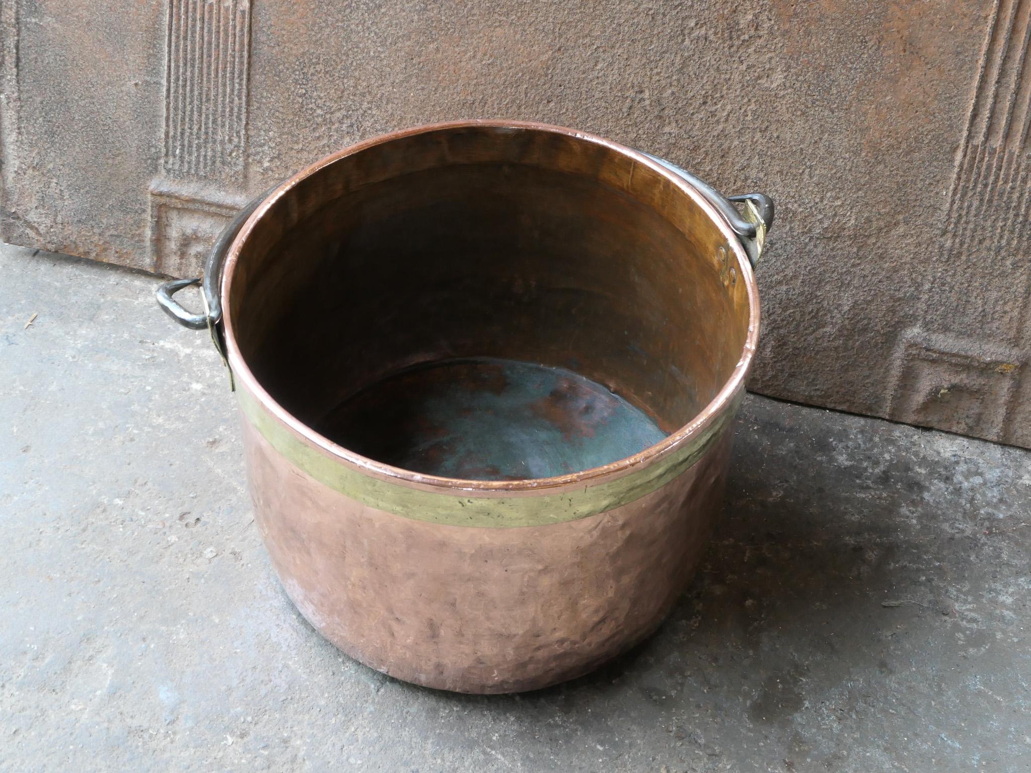 18th Century Antique Dutch Polished Copper Firewood Basket 1