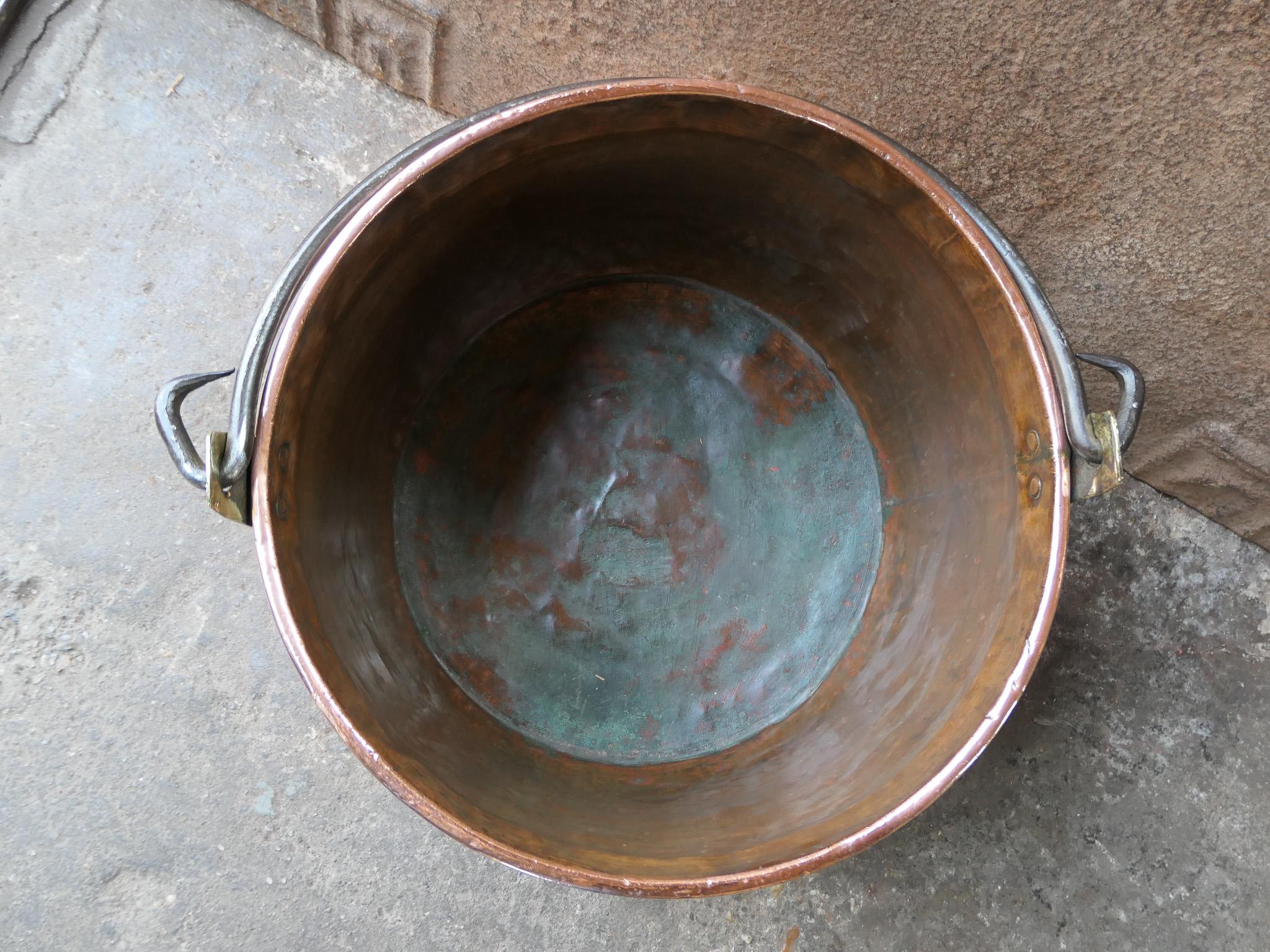 18th Century Antique Dutch Polished Copper Firewood Basket 3