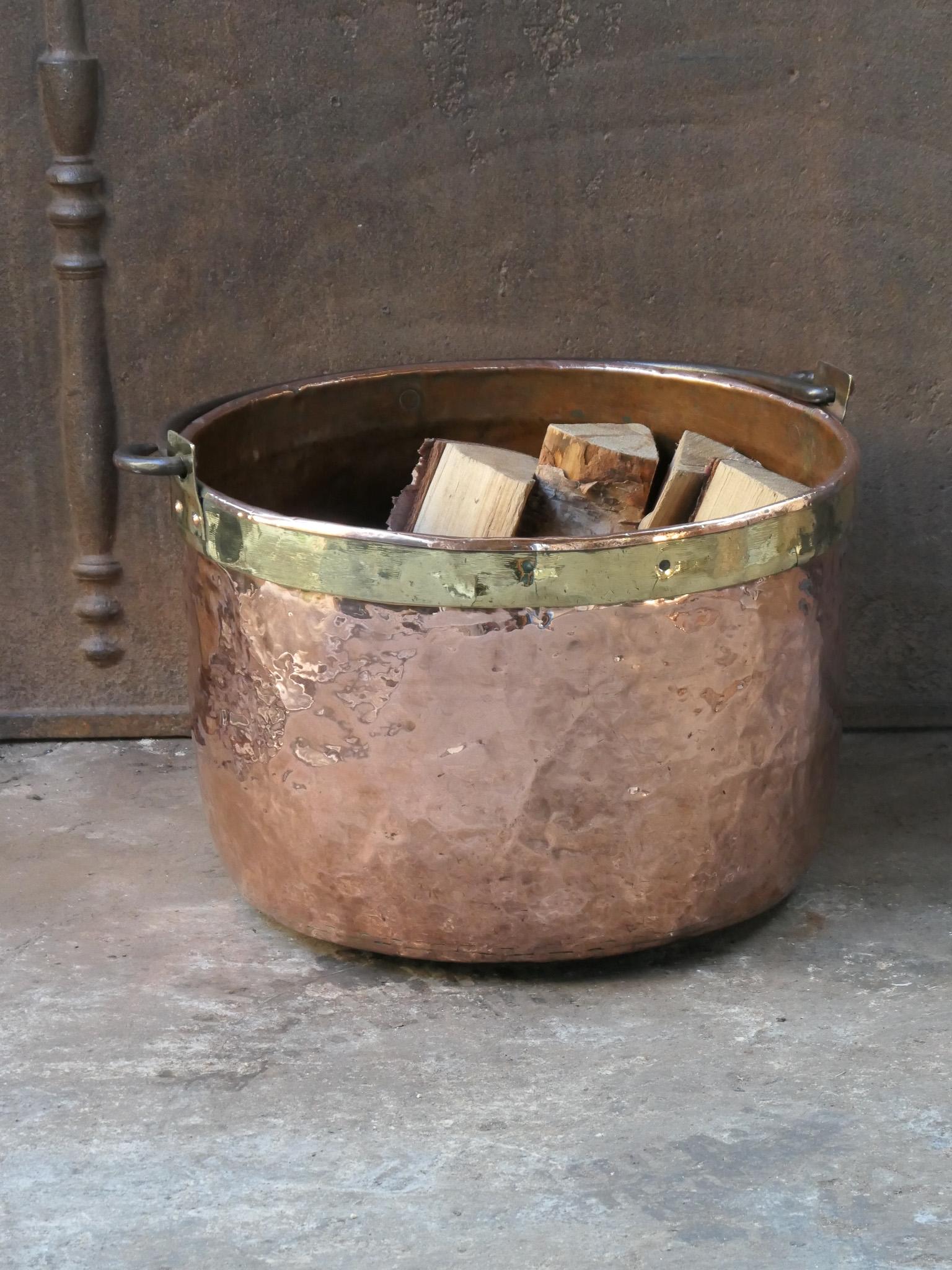 18th Century Antique Dutch Polished Copper Firewood Basket 7