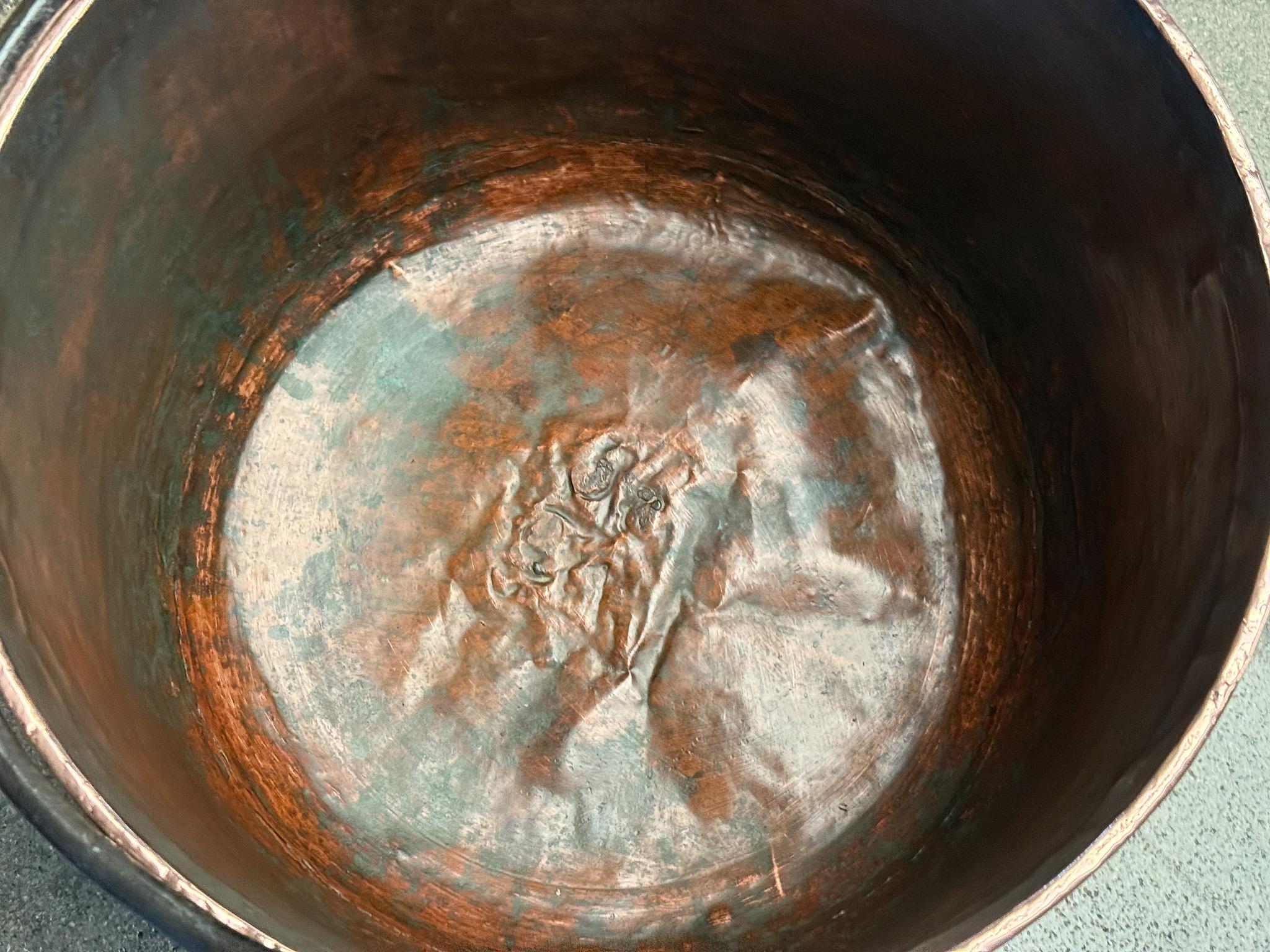 18th Century Antique Dutch Polished Copper Firewood Basket For Sale 6