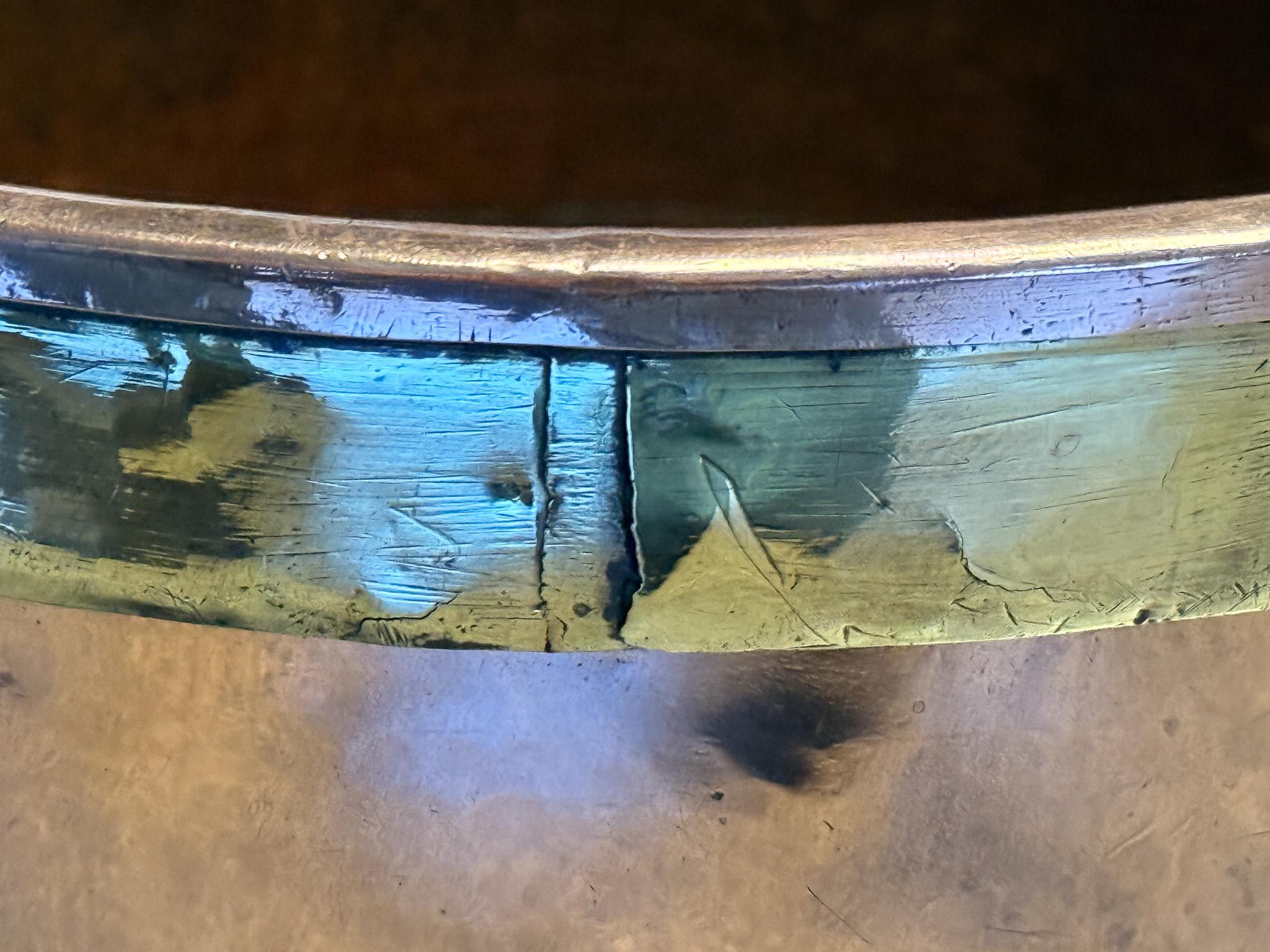 18th Century Antique Dutch Polished Copper Firewood Basket For Sale 7