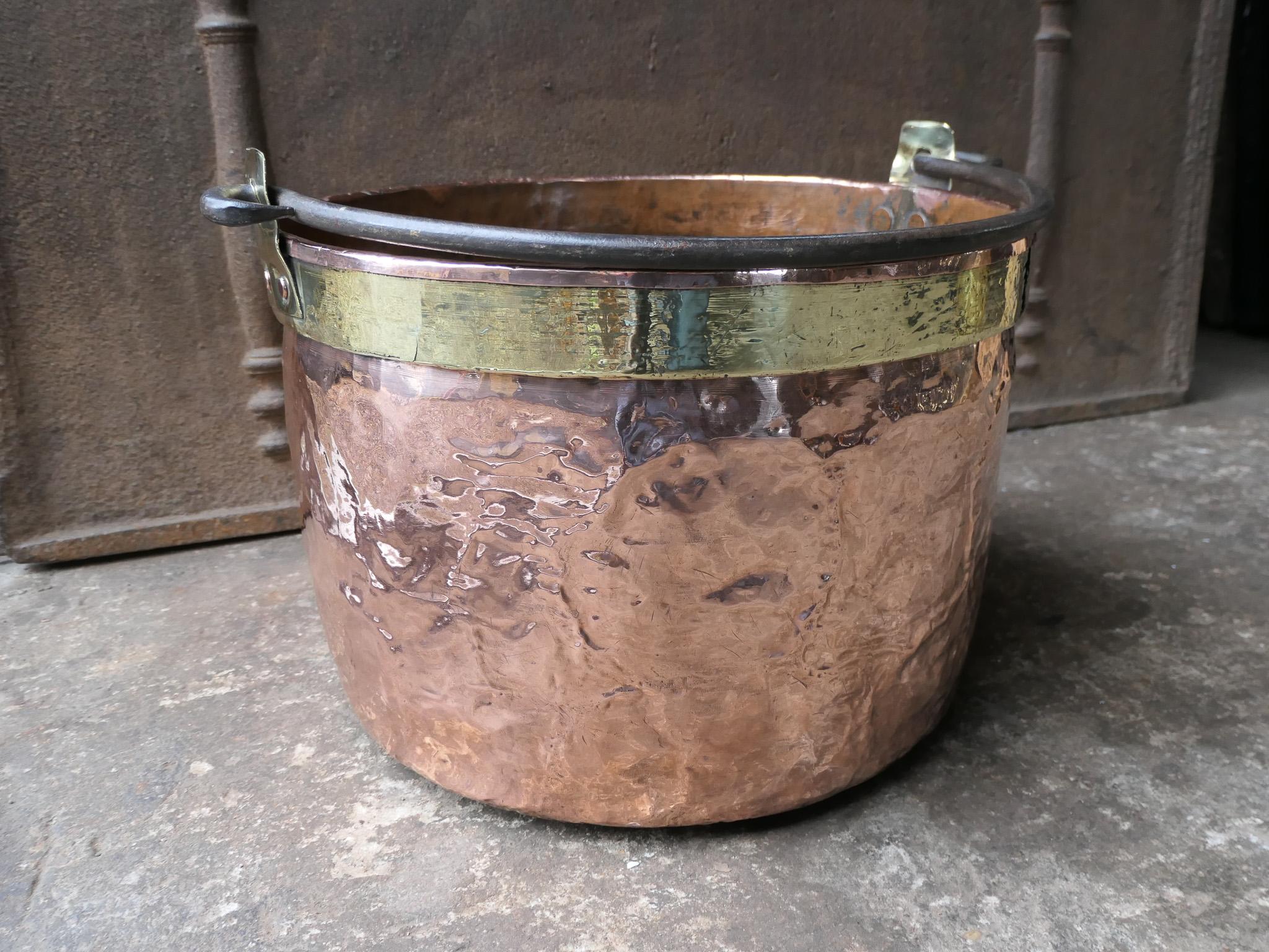 18th Century Antique Dutch Polished Copper Firewood Basket 8