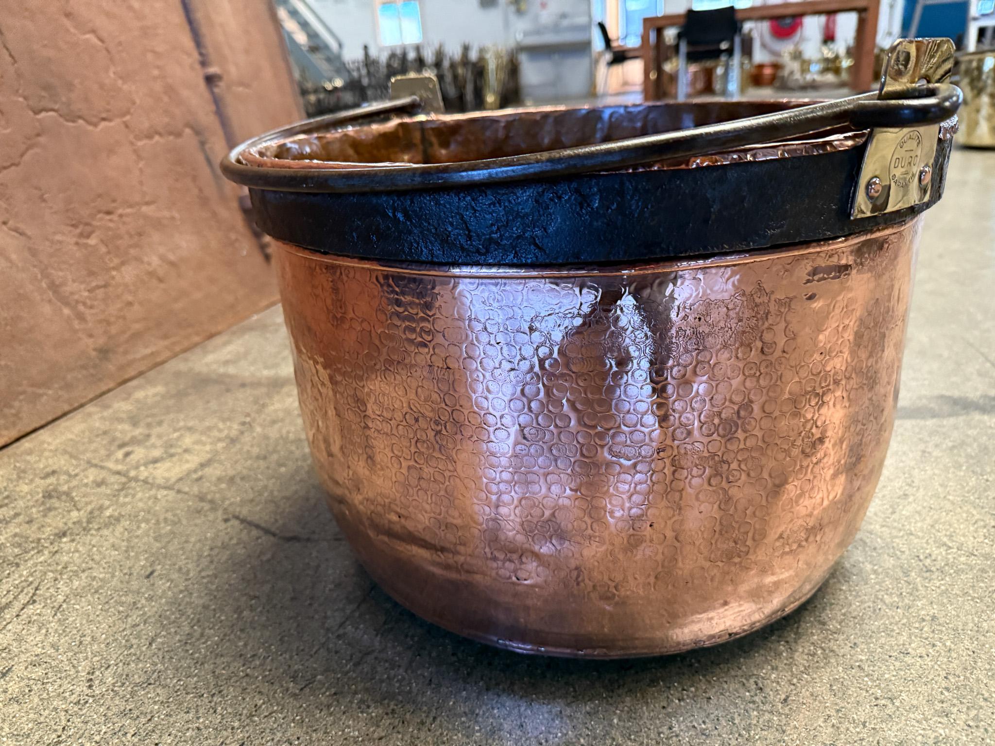 18th Century Antique Dutch Polished Copper Firewood Basket For Sale 9