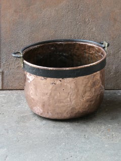 18th Century Antique Dutch Polished Copper Firewood Basket