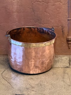 18th Century Antique Dutch Polished Copper Firewood Basket