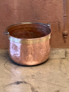 18th Century Antique Dutch Polished Copper Firewood Basket