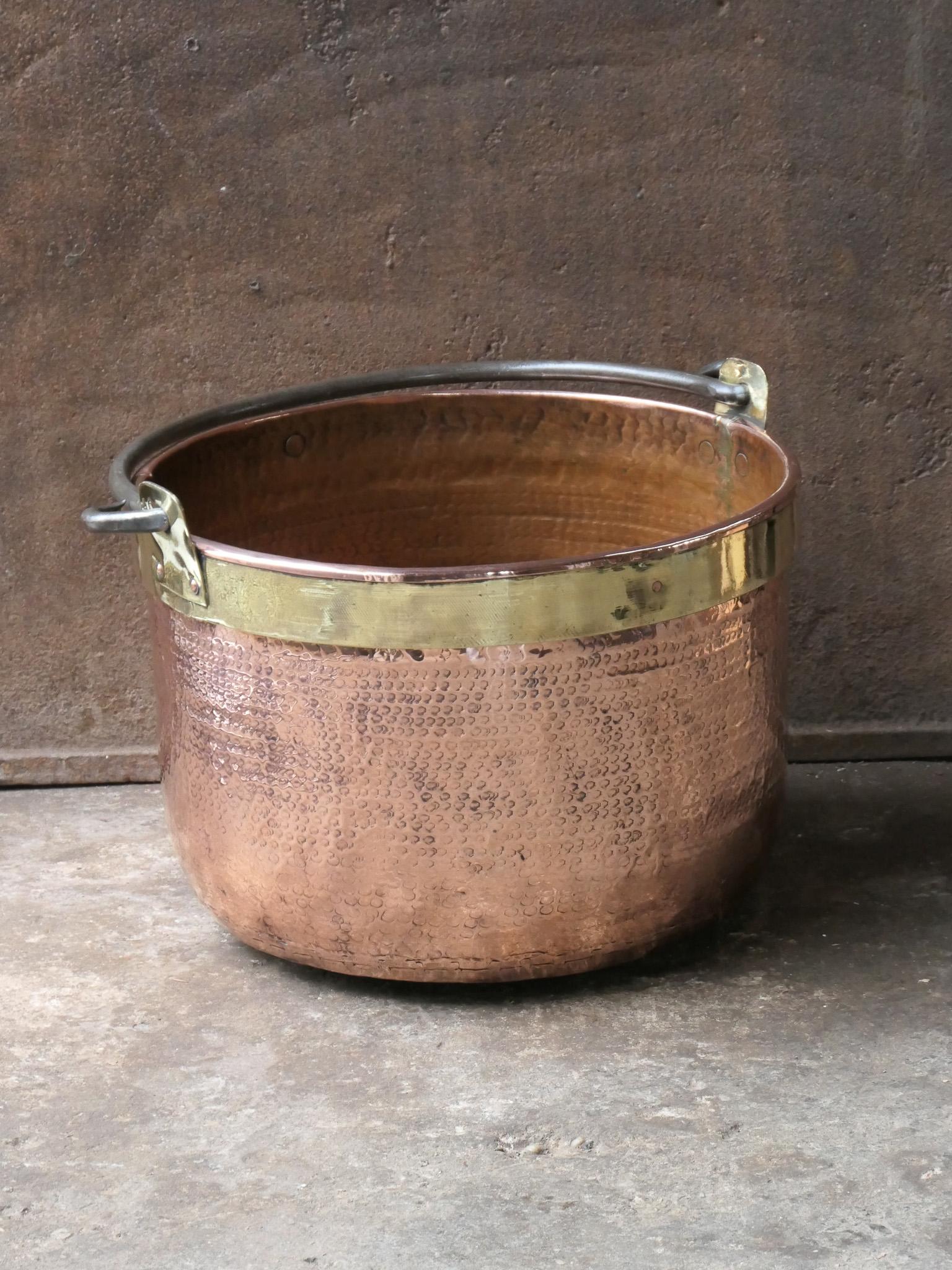 Louis XV 18th Century Antique Dutch Polished Copper Firewood Basket