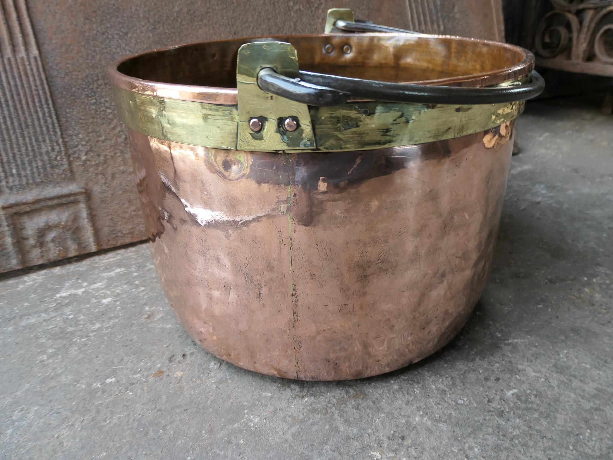 antique copper firewood holder
