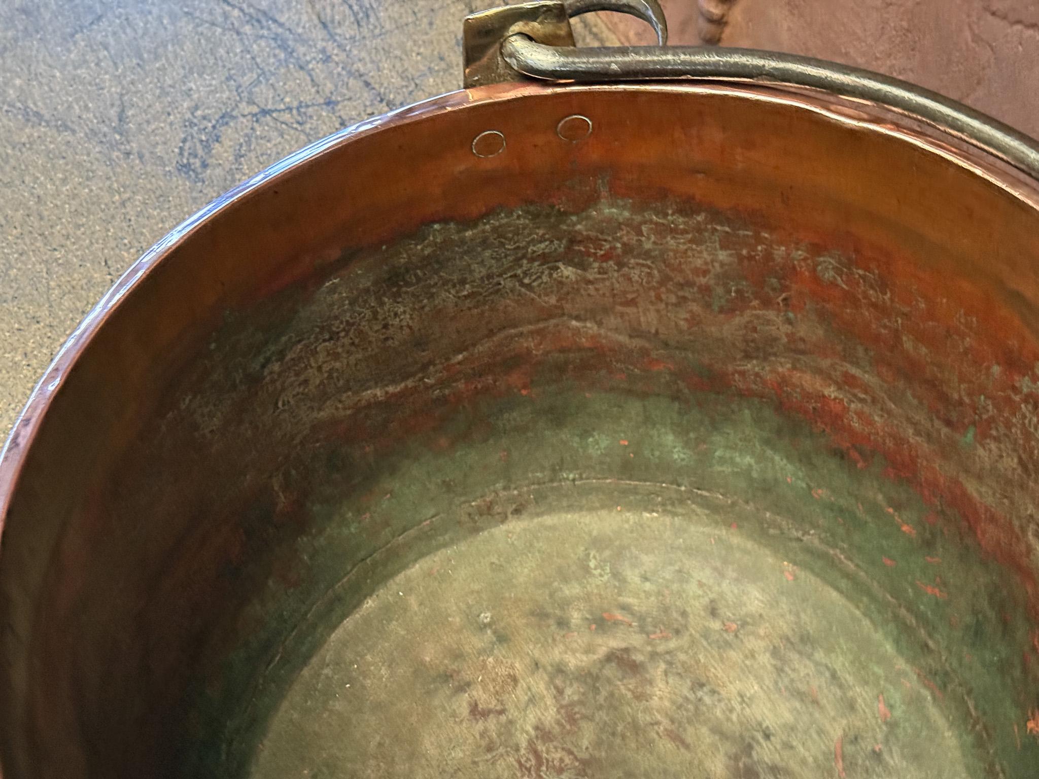 Forged 18th Century Antique Dutch Polished Copper Firewood Basket For Sale