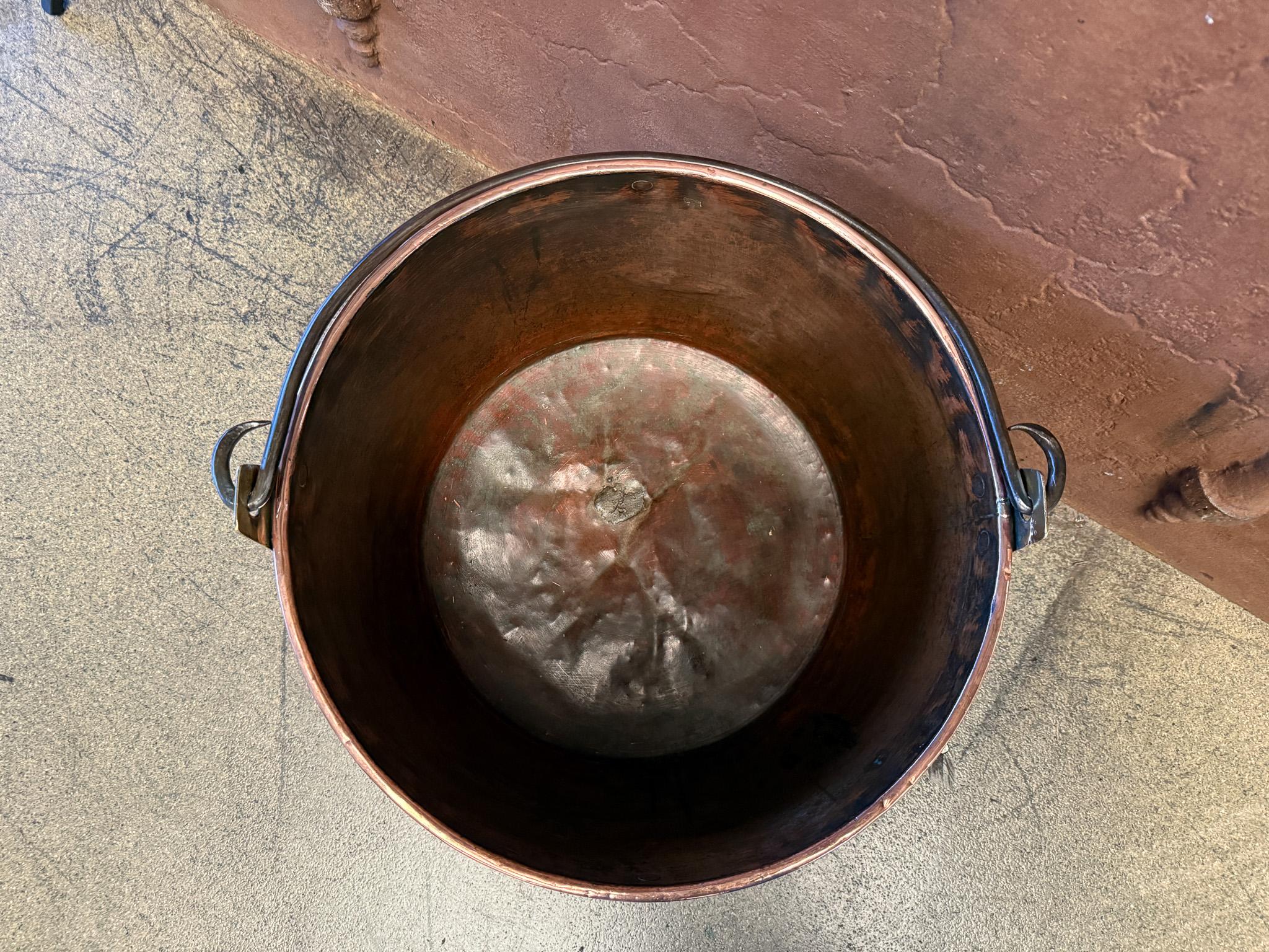 18th Century and Earlier 18th Century Antique Dutch Polished Copper Firewood Basket For Sale