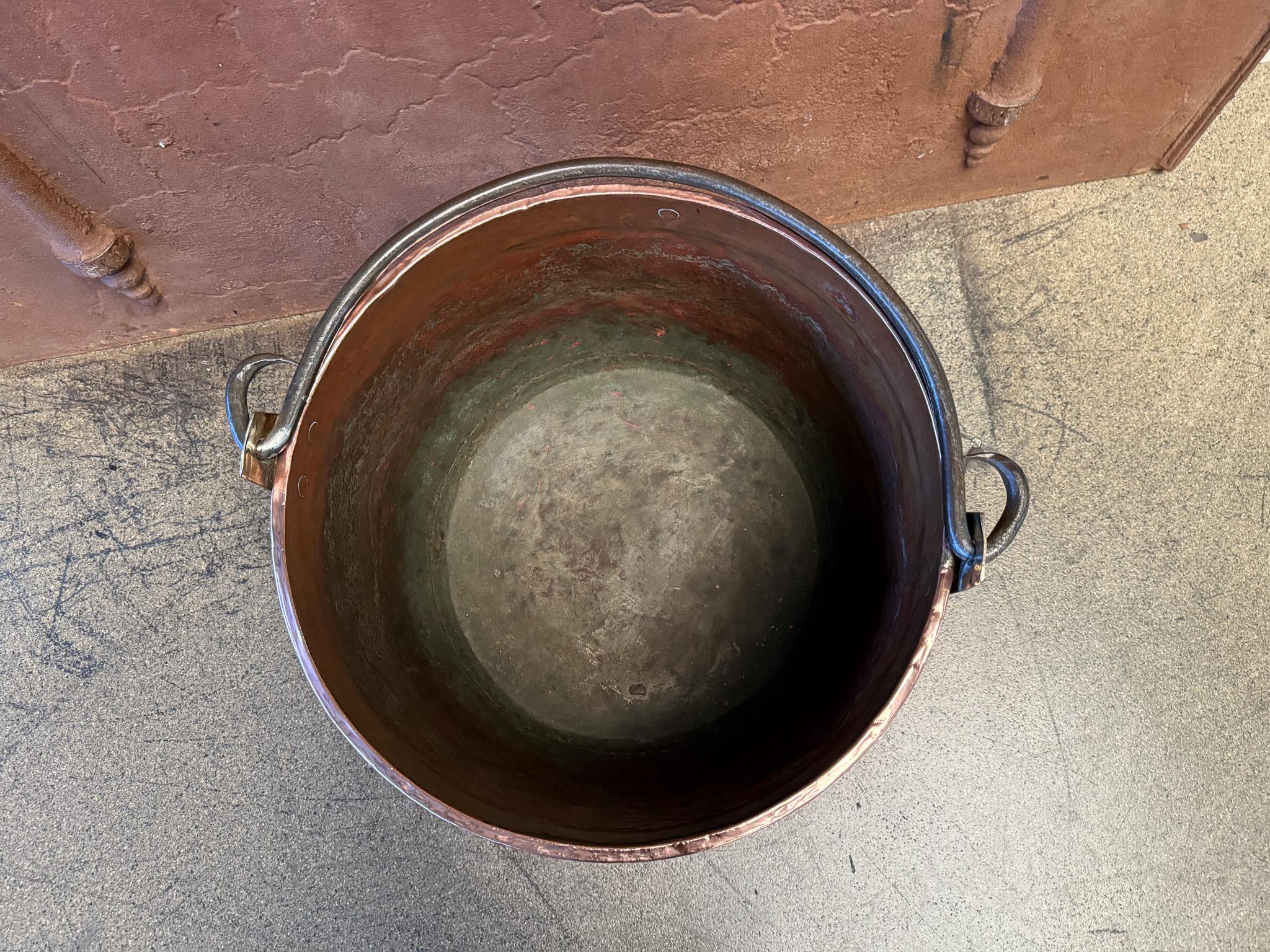 18th Century and Earlier 18th Century Antique Dutch Polished Copper Firewood Basket For Sale
