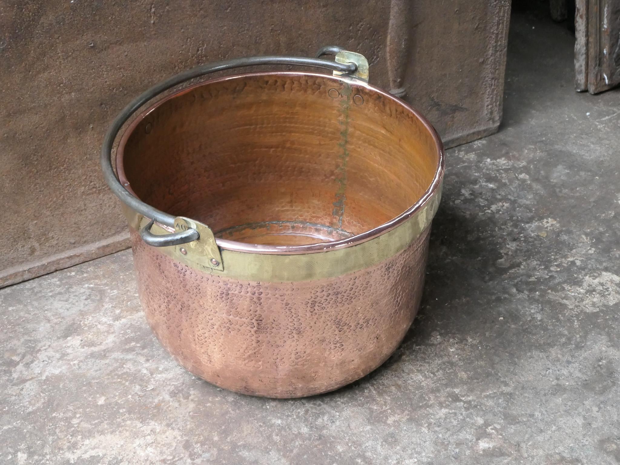 Brass 18th Century Antique Dutch Polished Copper Firewood Basket
