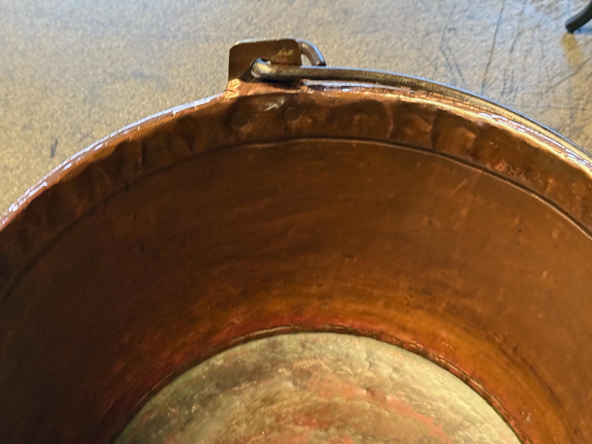 Brass 18th Century Antique Dutch Polished Copper Firewood Basket For Sale