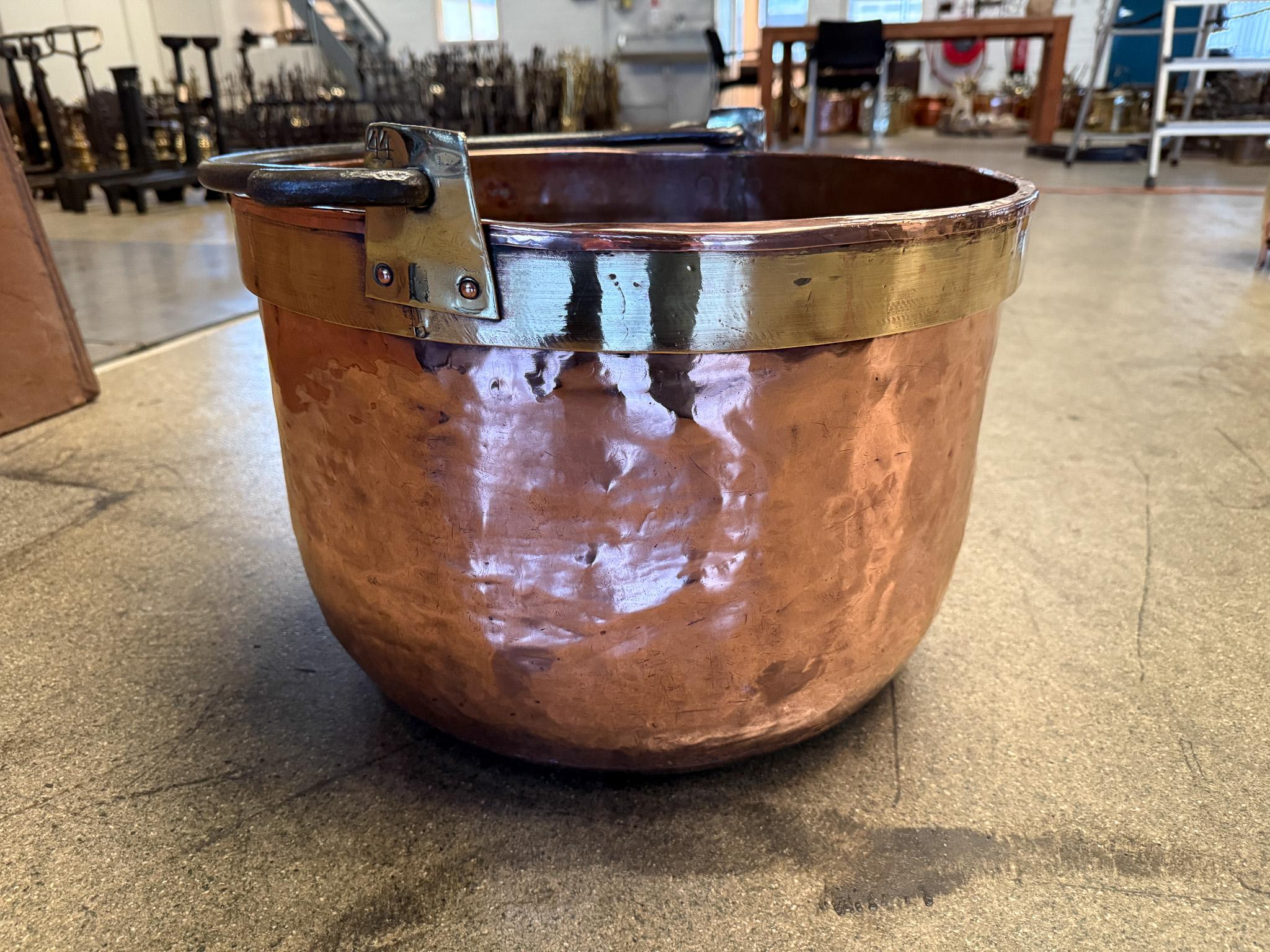 Brass 18th Century Antique Dutch Polished Copper Firewood Basket For Sale