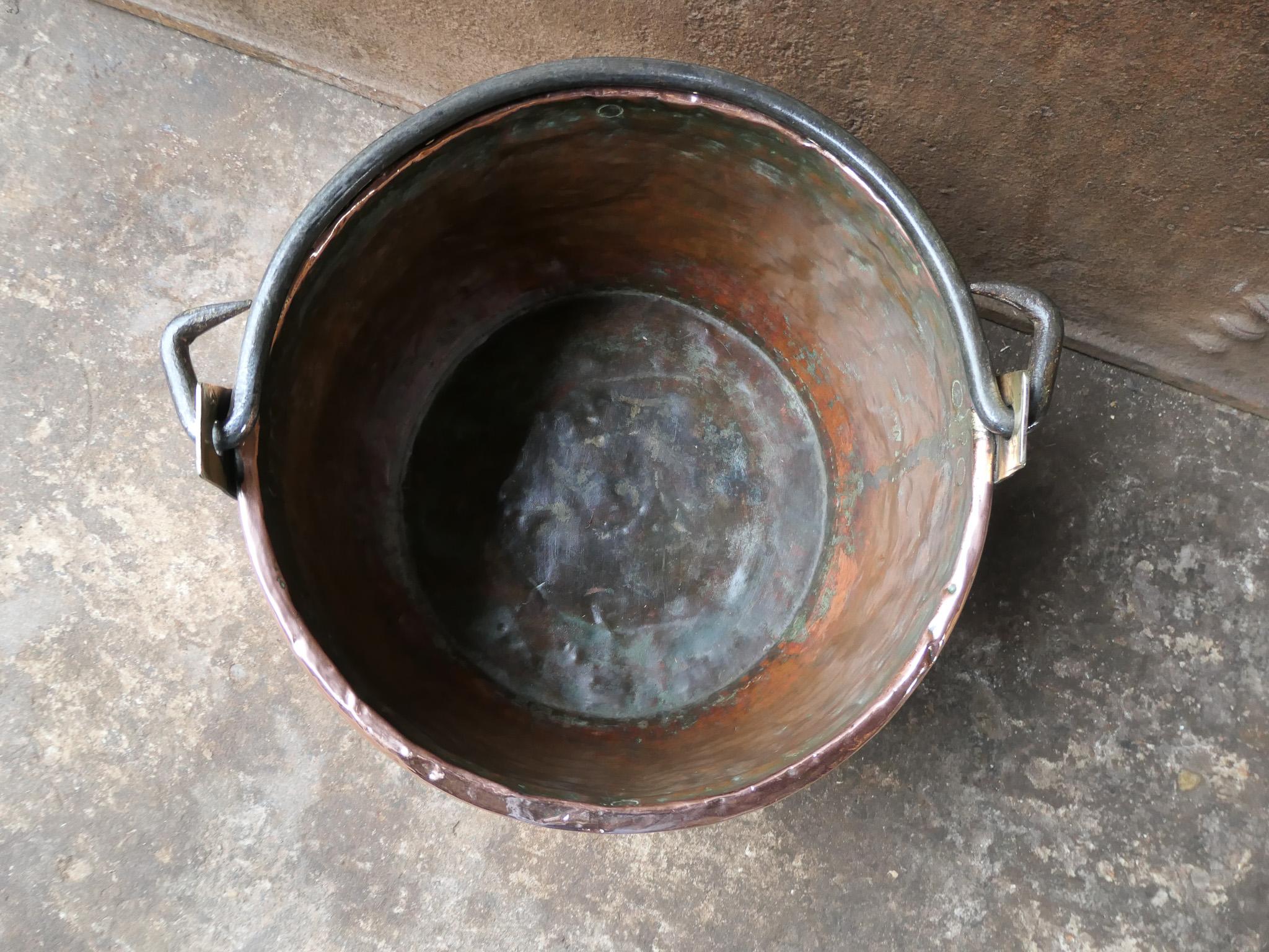 18th Century Antique Dutch Polished Copper Firewood Basket 2
