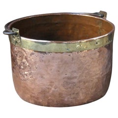 18th Century Antique Dutch Polished Copper Firewood Basket