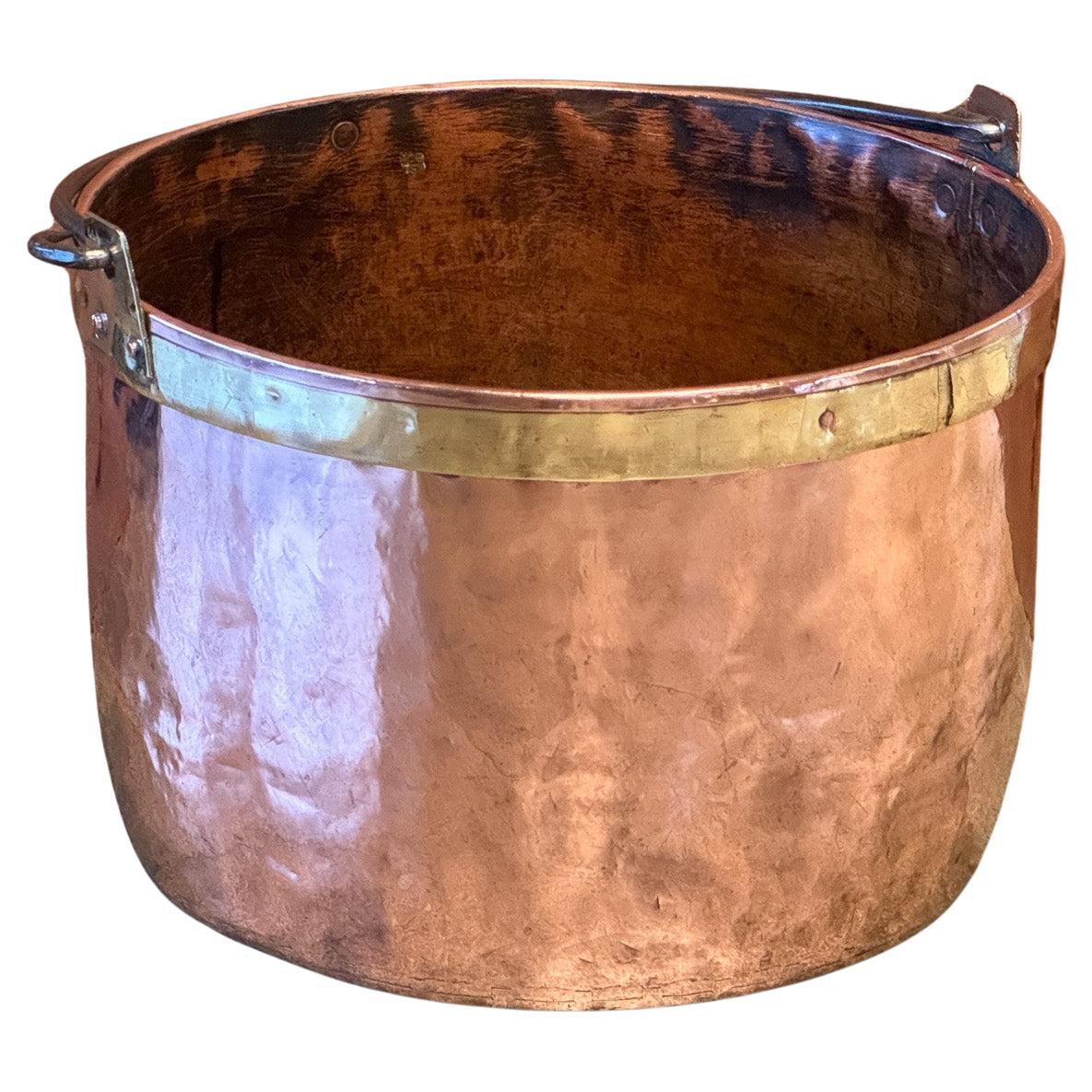 18th Century Antique Dutch Polished Copper Firewood Basket