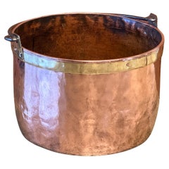 18th Century Antique Dutch Polished Copper Firewood Basket