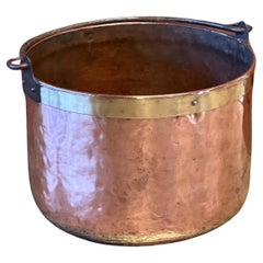 18th Century Antique Dutch Polished Copper Firewood Basket