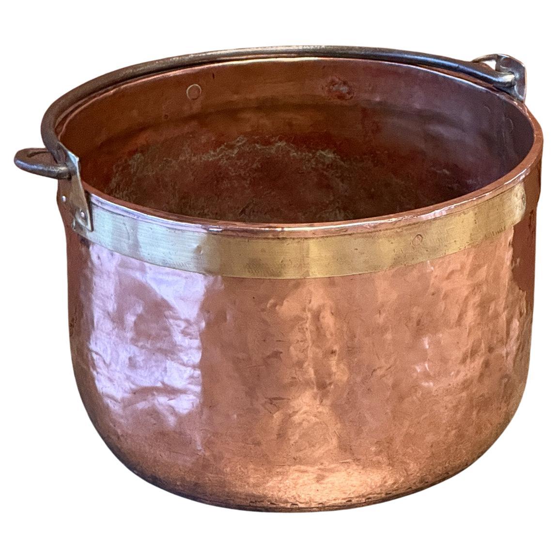 18th Century Antique Dutch Polished Copper Firewood Basket