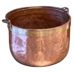 18th Century Antique Dutch Polished Copper Firewood Basket