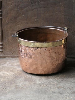 18th Century Antique Dutch Polished Copper Firewood Holder